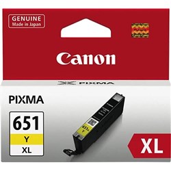 CANON PIXMA CLI651XL INK CARTRIDGE HIGH YIELD YELLOW