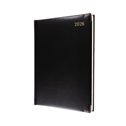 DEBDEN CLASSIC MANAGER DIARY 190 X 260MM DAY TO PAGE BLACK