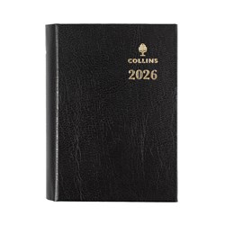 COLLINS STERLING DIARY A7 DAY TO PAGE WITH PENCIL BLACK