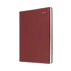 COLLINS BELMONT DESK DIARY A4 DAY TO PAGE BURGUNDY