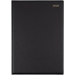 COLLINS BELMONT DESK DIARY A4 DAY TO PAGE BLACK