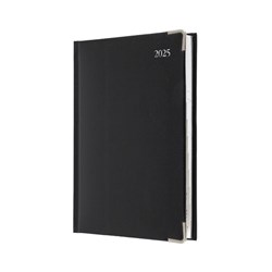DEBDEN MANAGEMENT DIARY A5 DAY TO PAGE BONDED LEATHER BLACK
