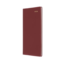 COLLINS BELMONT POCKET DIARY B6/7 SLIMLINE WEEK TO VIEW LANDSCAPE BURGUNDY