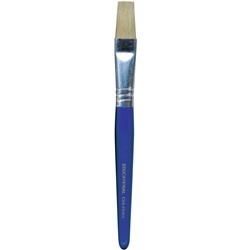 EDVANTAGE STUBBY PAINT BRUSHES FLAT HOGS HAIR BRISTLE PACK OF 12