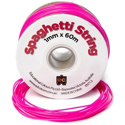 EC SPAGHETTI STRING 1MMX60M FLURO PINK