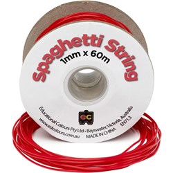 EC SPAGHETTI STRING 1MMX60M RED