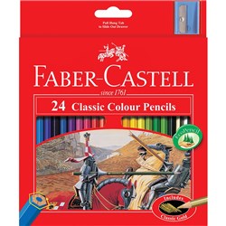 FABER-CASTELL CLASSIC COLOUR PENCILS INCLUDING SHARPENER ASSORTED PACK OF 24