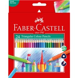 FABER-CASTELL TRI COLOUR PENCILS ASSORTED PACK OF 24