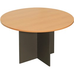 RAPIDLINE RAPID WORKER ROUND TABLE 1200D X 730MMH BEECH TOP IRONSTONE BASE