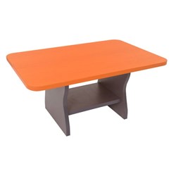 RAPIDLINE BUDGET COFFEE TABLE 900W X 600D X 425MMH CHERRY TOP IRONSTONE BASE
