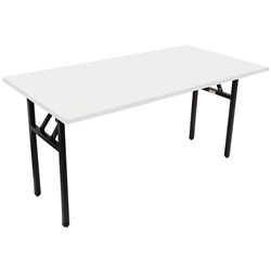 RAPIDLINE STEEL FRAME FOLDING TABLE 1500W X 750D X 730MMH WHITE TOP BLACK FRAME