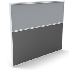 RAPIDLINE RAPID SCREEN 1500W X 30D X 1250MMH GREY FABRIC / IRONSTONE BASE
