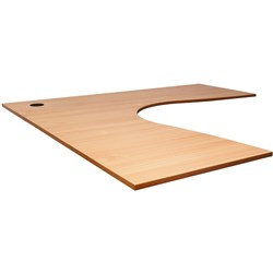 RAPIDLINE CORNER WORKSTATION TOP ONLY 1500/1500W X 700D X 25MMD WITH CABLE PORT BEECH