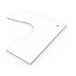 RAPIDLINE CORNER WORKSTATION TOP ONLY 1500/1500W X 700D X 25MMD WITH CABLE PORT WHITE