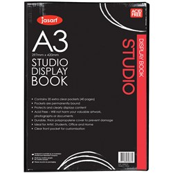 JASART STUDIO DISPLAY BOOK A3 20 POCKETS BLACK