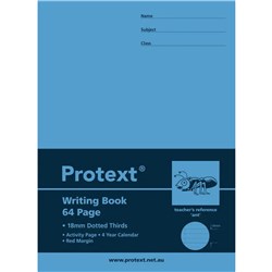 PROTEXT POLY WRITING BOOK 330X245MM 18MM DOTTED THIRDS MARGIN 64 PAGE-ANT