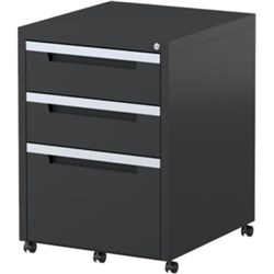 STEELCO CLASSIC MOBILE PEDESTAL 2 DRAWER 1 FILE 470W X515DX630MMH GRAPHITE RIPPLE