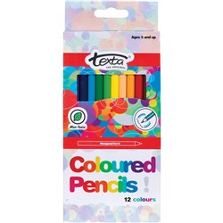 TEXTA REGULAR COLOURED PENCILS ASSORTED PACK OF 12
