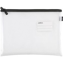 CELCO MESH PENCIL CASE SINGLE ZIP SMALL 345 X 250MM CLEAR