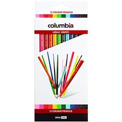 COLUMBIA COLOURSKETCH COLOURED PENCIL ROUND ASSORTED PACK OF 12