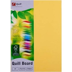 QUILL BOARD A4 210GSM LEMON PACK OF 50