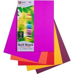 QUILL BOARD A4 210GSM HOT COLOURS ASSORTED PACK OF 50