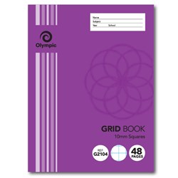 OLYMPIC G2104 GRID BOOK 225 X 175MM 10MM GRID 48 PAGE PAGE