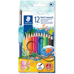 STAEDTLER NORIS AQUARELL WATERCOLOUR PENCILS ASSORTED PACK OF 12