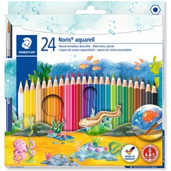 STAEDTLER NORIS AQUARELL WATERCOLOUR PENCILS ASSORTED PACK OF 24