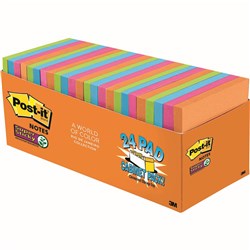 POST-IT 654-24SSAU-CP SUPER STICKY NOTES 76MMX76MM ENERGY BOOST PACK OF 24
