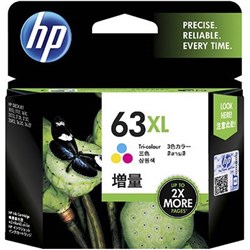 HP 63XL INK CARTRIDGE HIGH YIELD TRI COLOUR F6U63AA