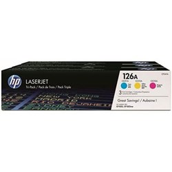 HP 126A INK CARTRIDGE 3 PACK TRI COLOUR CF341A