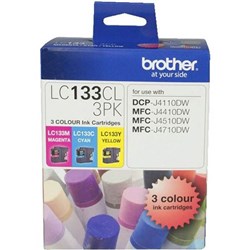 BROTHER LC-133CL INK CARTRIDGE COLOUR VALUE PACK CMY