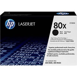 HP 80X LASERJET TONER CARTRIDGE HIGH YIELD BLACK CF280X