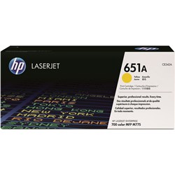 HP 651A LASERJET TONER CARTRIDGE YELLOW CE342A