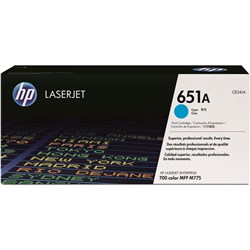 HP 651A LASERJET TONER CARTRIDGE CYAN CE341A