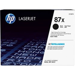 HP 87X LASERJET TONER CARTRIDGE HIGH YIELD BLACK CF287X