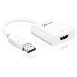 J5CREATE JDA154 DISPLAYPORT TO HDMI ADAPTOR WHITE