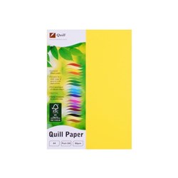 QUILL COLOUR COPY PAPER A4 80GSM LEMON PACK OF 100