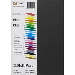 QUILL COLOUR COPY PAPER A4 80GSM BLACK PACK OF 100