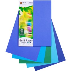 QUILL COLOUR COPY PAPER A4 80GSM COLD COLOURS ASSORTED PACK OF 100