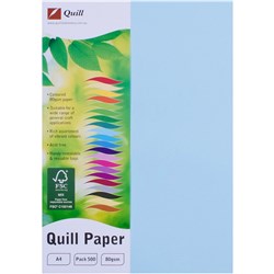 QUILL COLOUR COPY PAPER A4 80GSM POWDER BLUE REAM OF 500