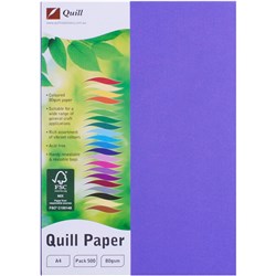 QUILL COLOUR COPY PAPER A4 80GSM LILAC REAM OF 500