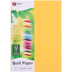 QUILL COLOUR COPY PAPER A4 80GSM SUNSHINE REAM OF 500