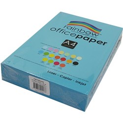 RAINBOW OFFICE COPY PAPER A4 80GSM BLUE REAM OF 500