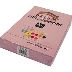 RAINBOW OFFICE COPY PAPER A4 80GSM PINK REAM OF 500