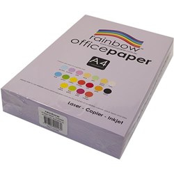 RAINBOW OFFICE COPY PAPER A4 80GSM LAVENDER REAM OF 500