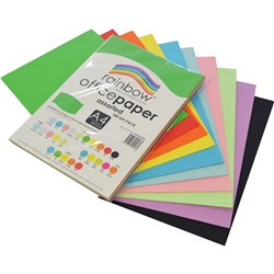 RAINBOW OFFICE COPY PAPER A4 80GSM STANDARD ASSORTED PACK OF 100