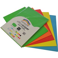 RAINBOW OFFICE COPY PAPER A3 80GSM BRIGHT ASSORTED PACK OF 100