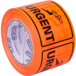 STYLUS LABEL TAPE 75X100MM URGENT BLACK ON ORANGE 500 LABELS